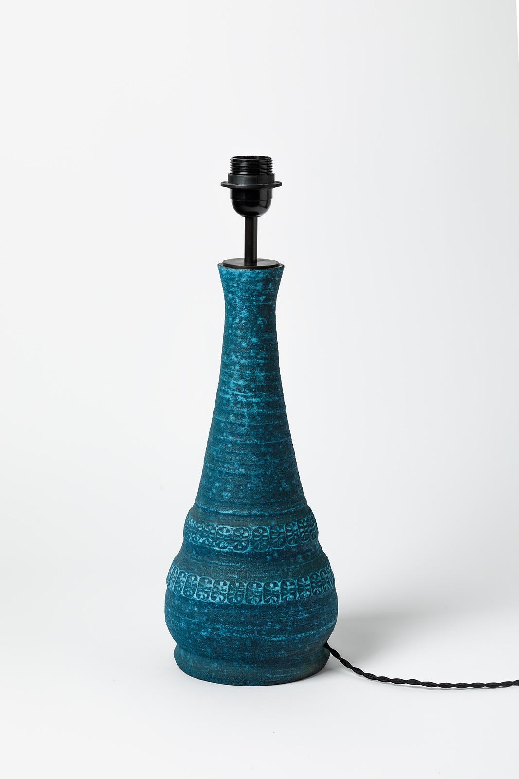 Lampe de table en céramique d'Accolay Potters, vers 1960-1970 Excellent état - En vente à Saint-Ouen, FR