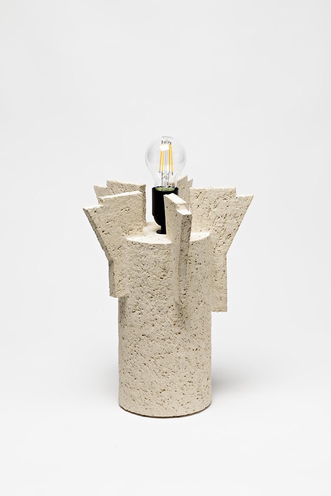 Ceramic Table Lamp by Denis Castaing with Brown Glaze Decoration, 2019 For Sale 1
