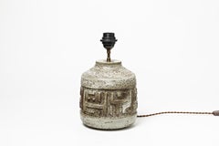 Keramische Tischlampe von Huguette und Marius Bessone:: Vallauris:: um 1970