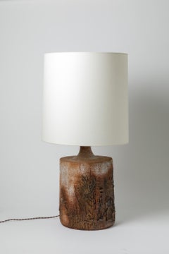Tischlampe aus glasierter Keramik von Huguette & Marius Bessone, um 1970-1980