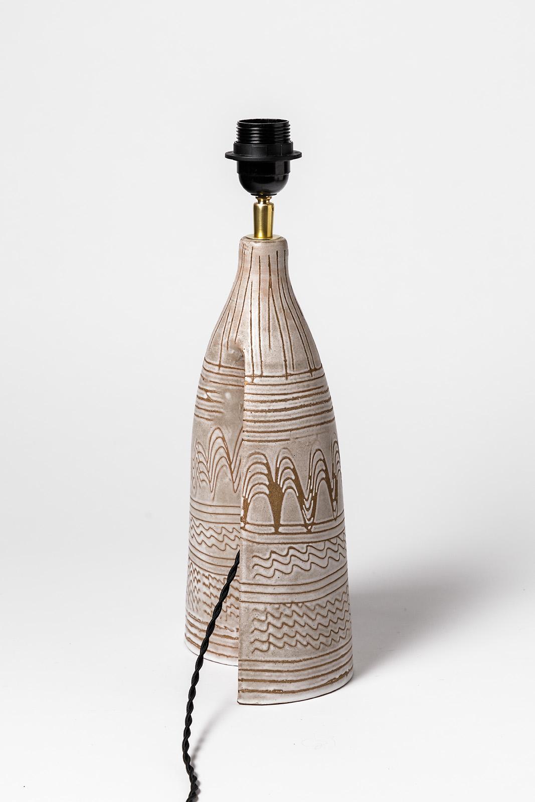 Beaux Arts Ceramic Table Lamp by Jean Austry, circa 1960-1970 For Sale
