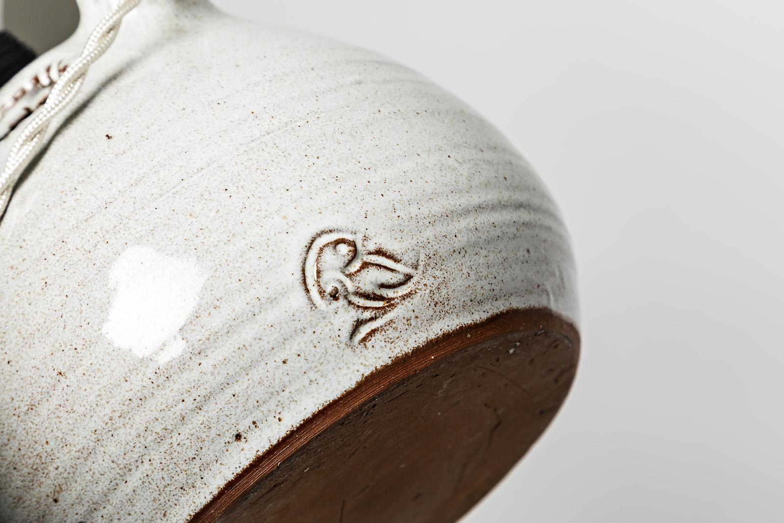 20th Century Ceramic Table Lamp by Jeanne & Norbert Pierlot to Ratilly, circa 1970 For Sale