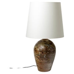 Lampada da tavolo in ceramica di La Borne Potters, 1970-1980 ca.