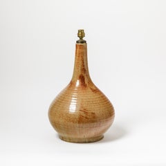 Ceramic table lamp by Michel Auger, from Saint-Amand-en-Puisaye, circa 1970.
