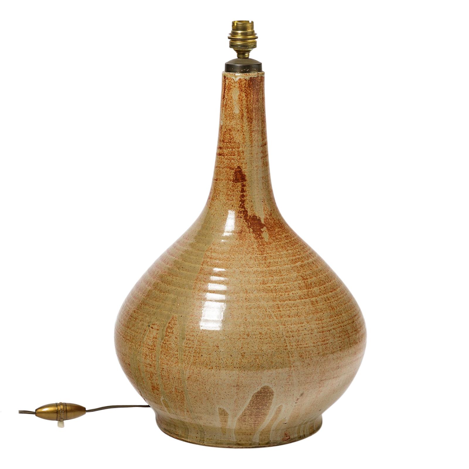 Ceramic Table Lamp by Michel Auger, to Saint-Amand-en-Puisaye, circa 1970 For Sale