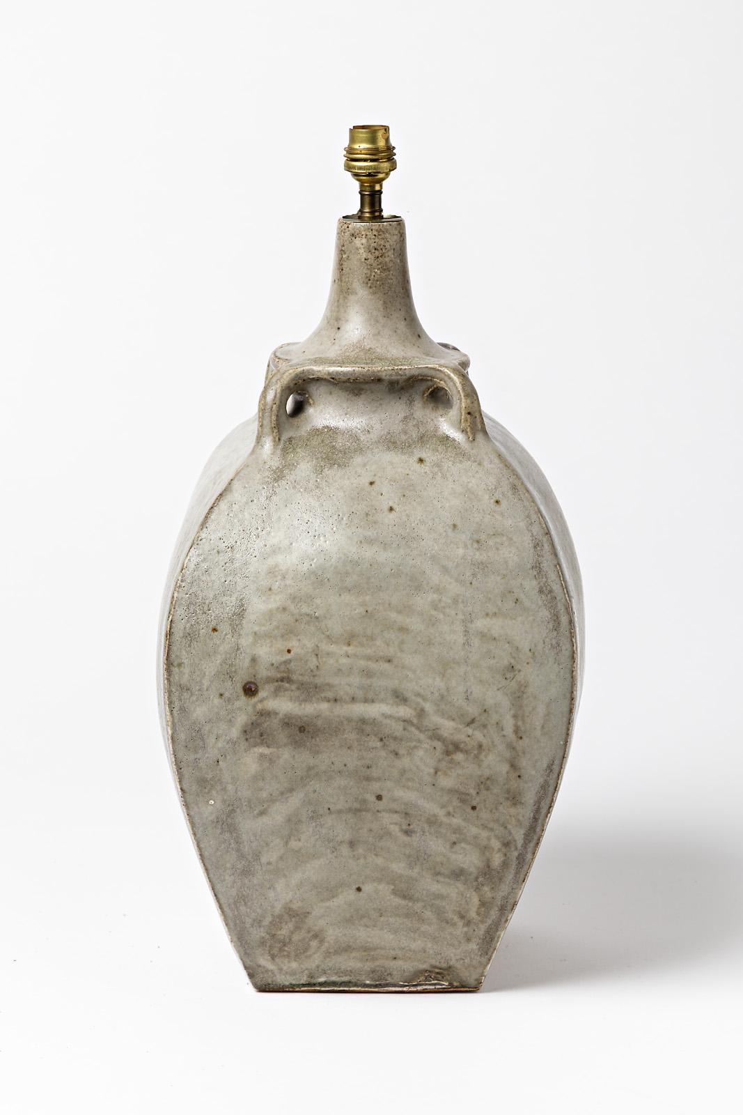 French Ceramic Table Lamp by the Potters of La Borne, circa 1970