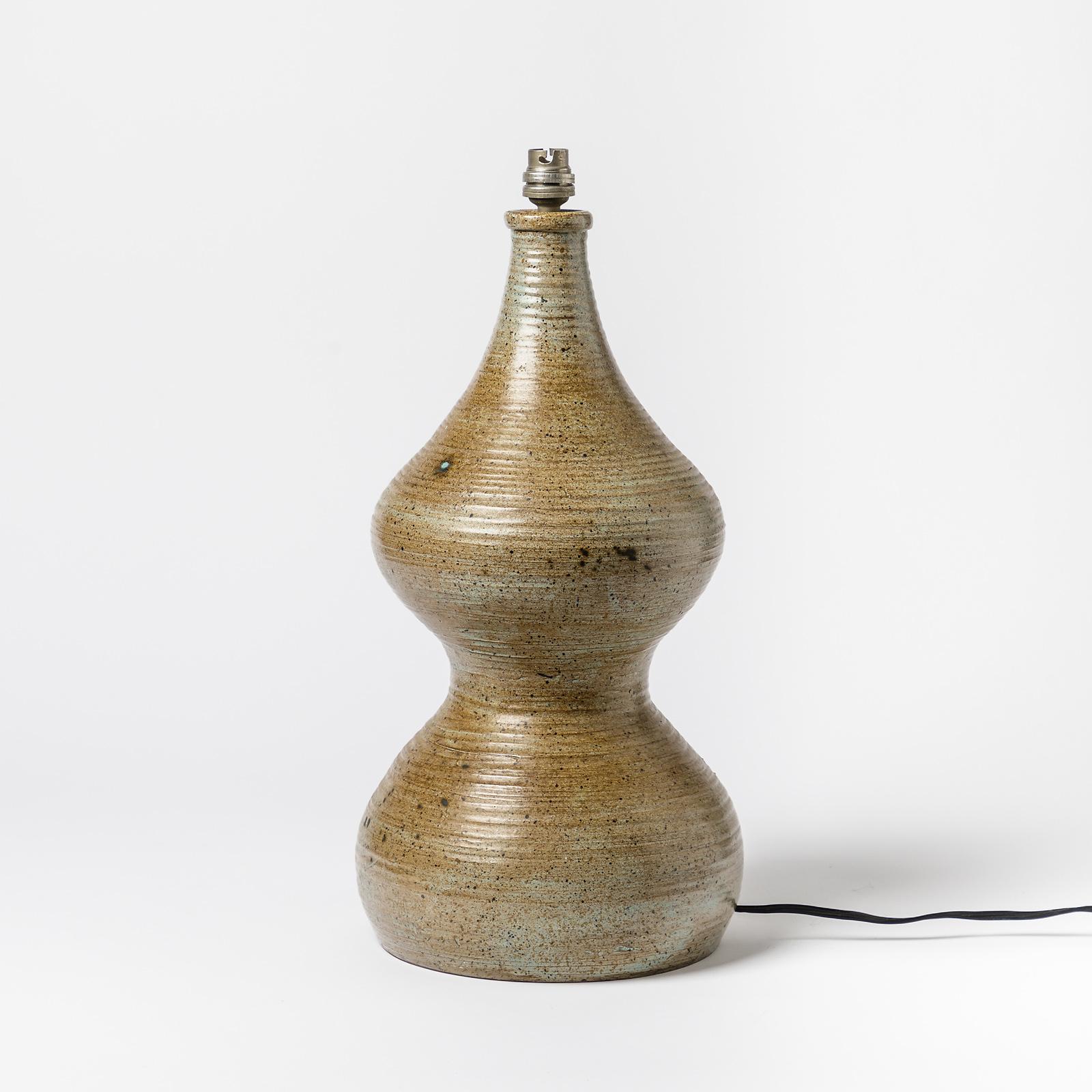 20th Century Ceramic Table Lamp, Signed Monique, circa 1960-1970 to La Borne, France