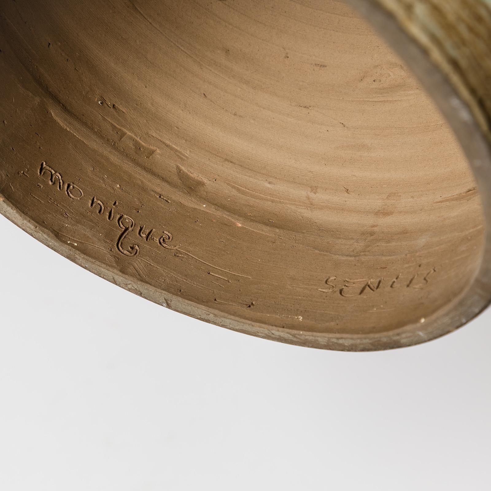 Ceramic Table Lamp, Signed Monique, circa 1960-1970 to La Borne, France 1