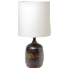 Ceramic Table Lamp, Signed Wolkoff, to Vallauris, France, circa 1970