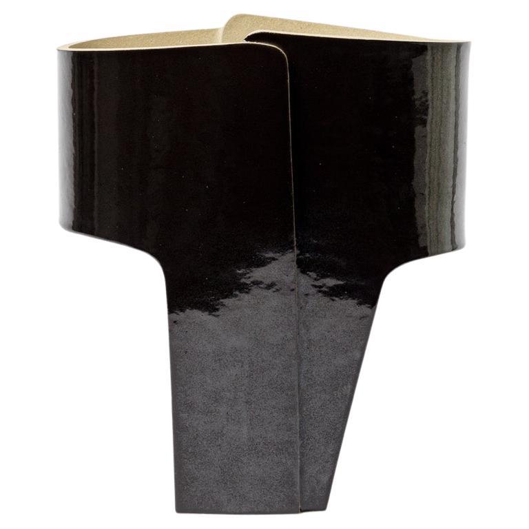 Ceramic Table Lamp with Black Glaze Decoration by Denis Castaing, 2022 For Sale