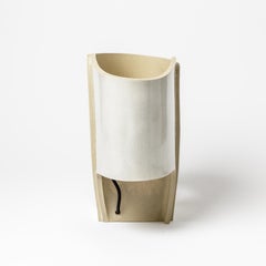 Ceramic Table Lamp with white Glaze Decoration by Denis Castaing, 2020