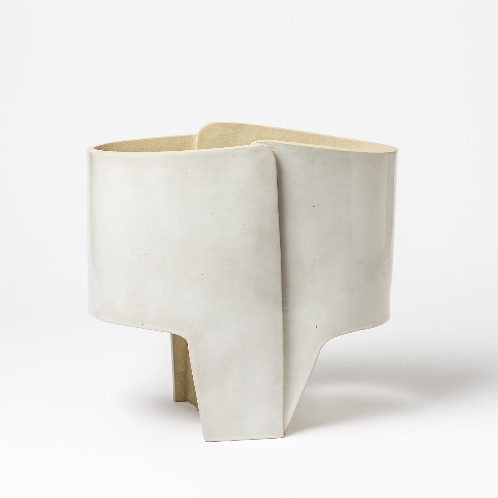 Keramik-Tischlampe mit brauner Glasurdekoration von Denis Castaing, 2020 (Beaux Arts) im Angebot