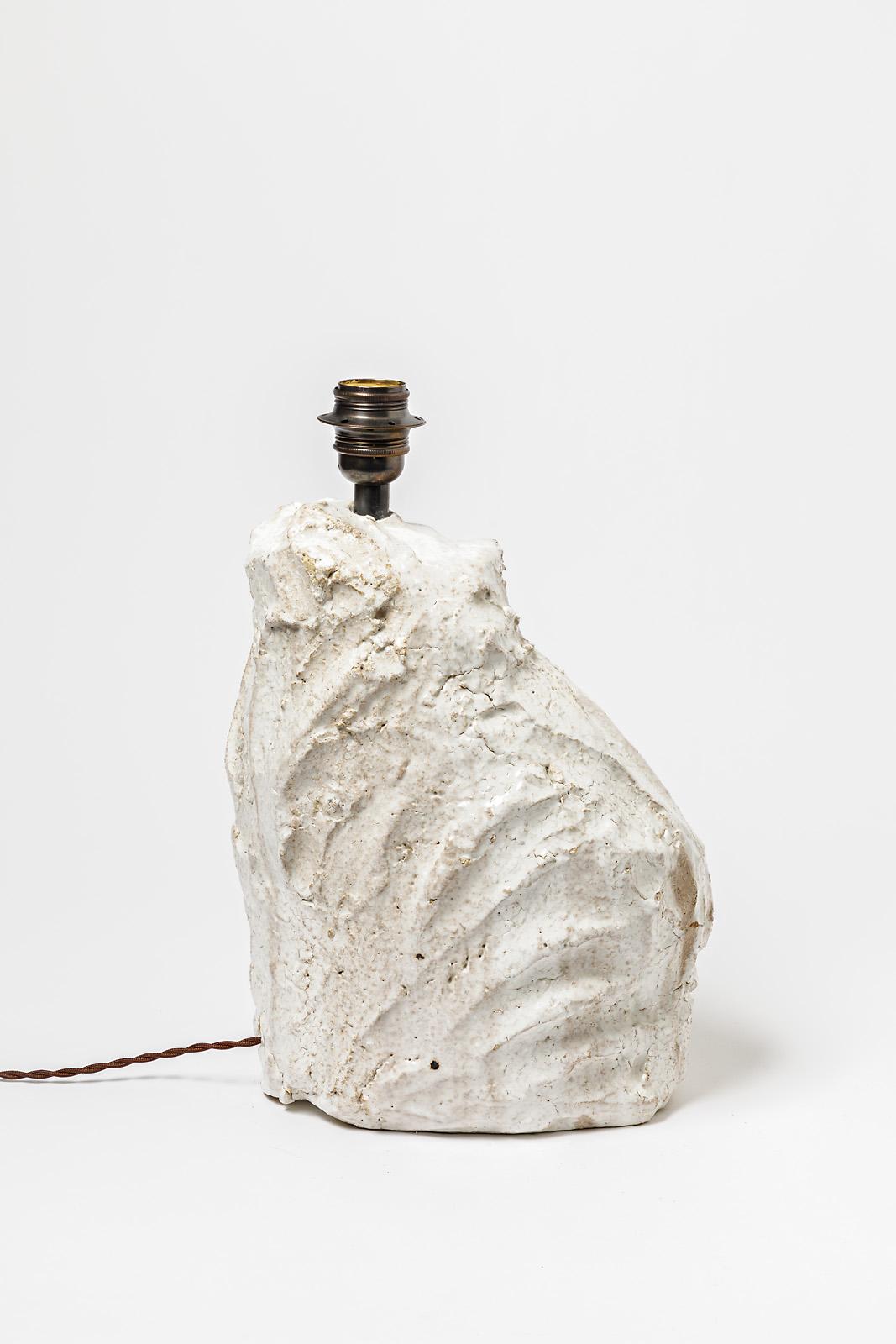Tischlampe aus Keramik mit weißer Glasur von Hervé Rousseau, 2022 / REF 5 im Zustand „Neu“ im Angebot in Saint-Ouen, FR