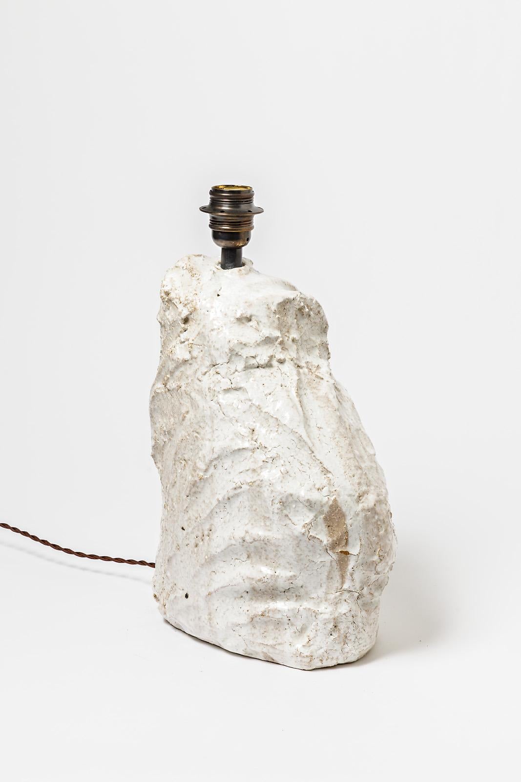 XXIe siècle et contemporain Lampe de table en céramique à glaçure blanche par Hervé Rousseau, 2022 / REF 5 en vente