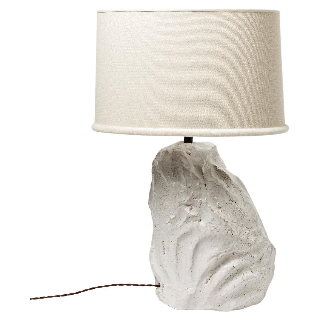 Lampe de table en céramique avec glaçure blanche par Hervé Rousseau, 2022 / Ref 6