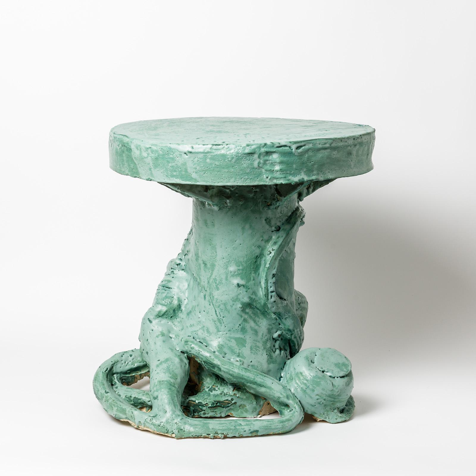 A ceramic table with green glaze decoration by Patrick Crulis.
Perfect original conditions.
Unique piece.
2021.