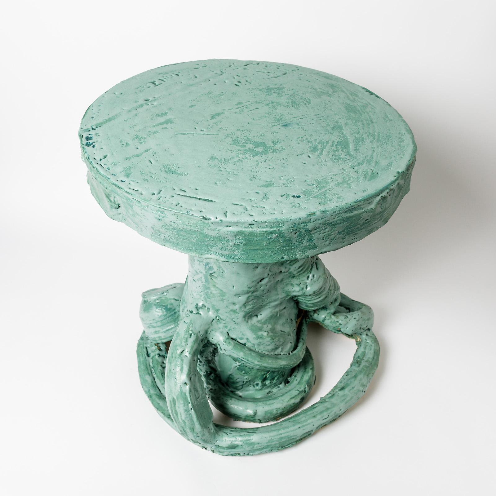 Ceramic Table with Green Glaze Decoration by Patrick Crulis, 2021 In New Condition In Saint-Ouen, FR