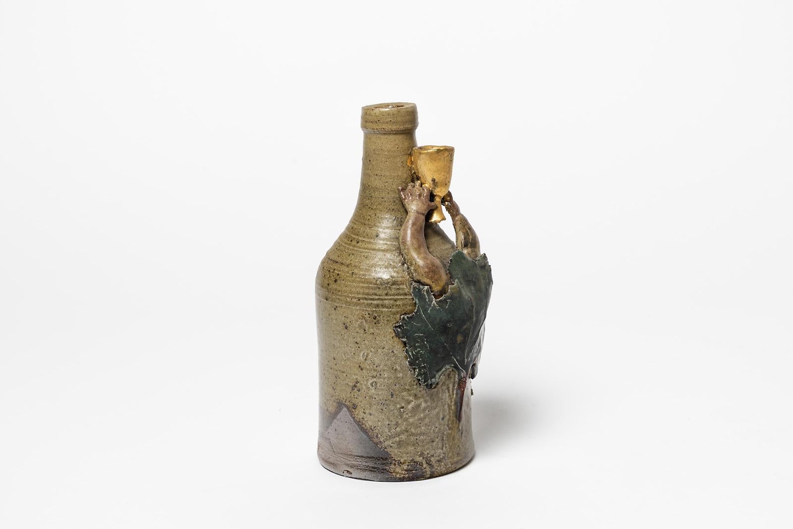 Beaux Arts Ceramic Vase by Alain Girel, circa 1985 For Sale