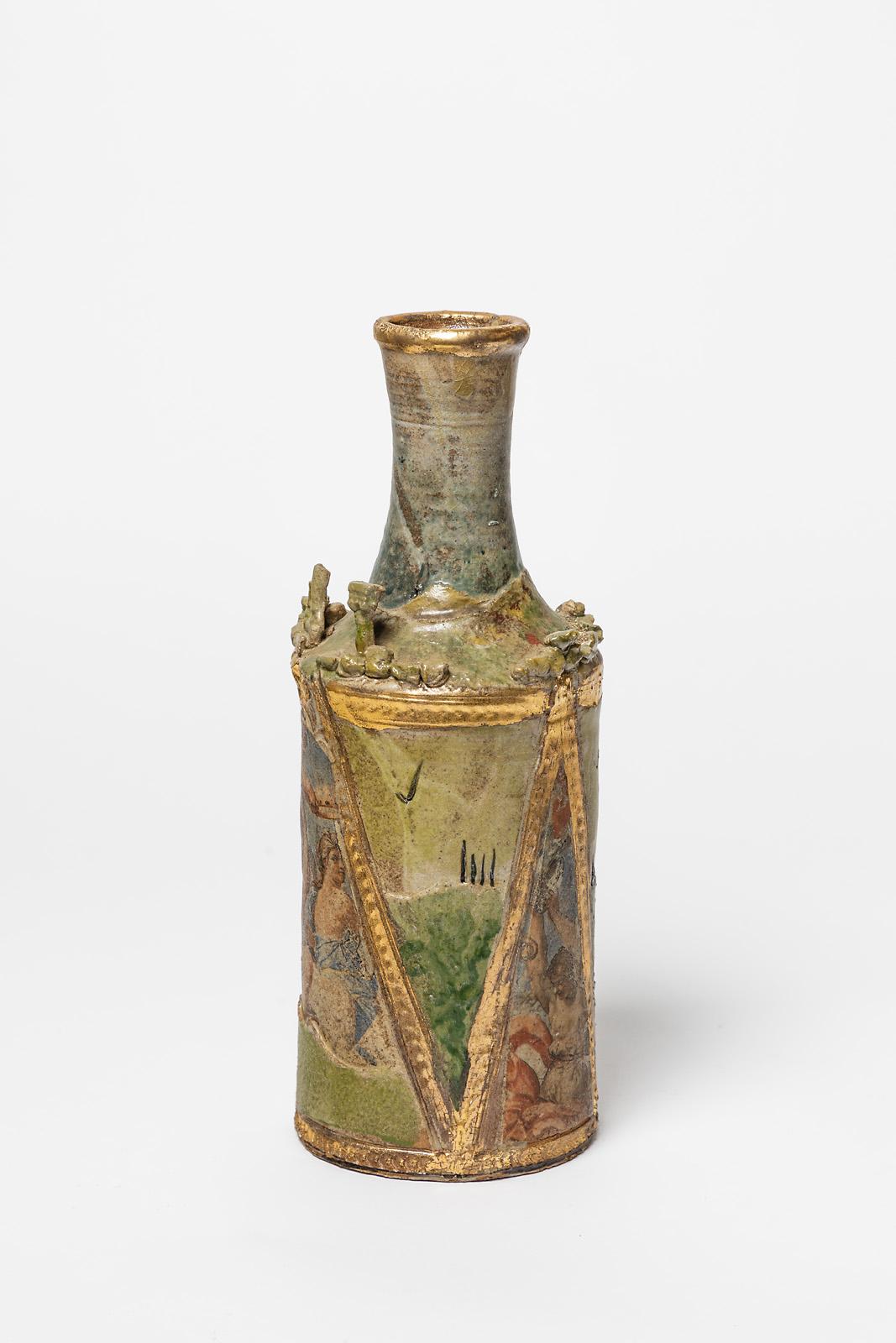 Beaux Arts Ceramic Vase by Alain Girel, circa 1987 For Sale
