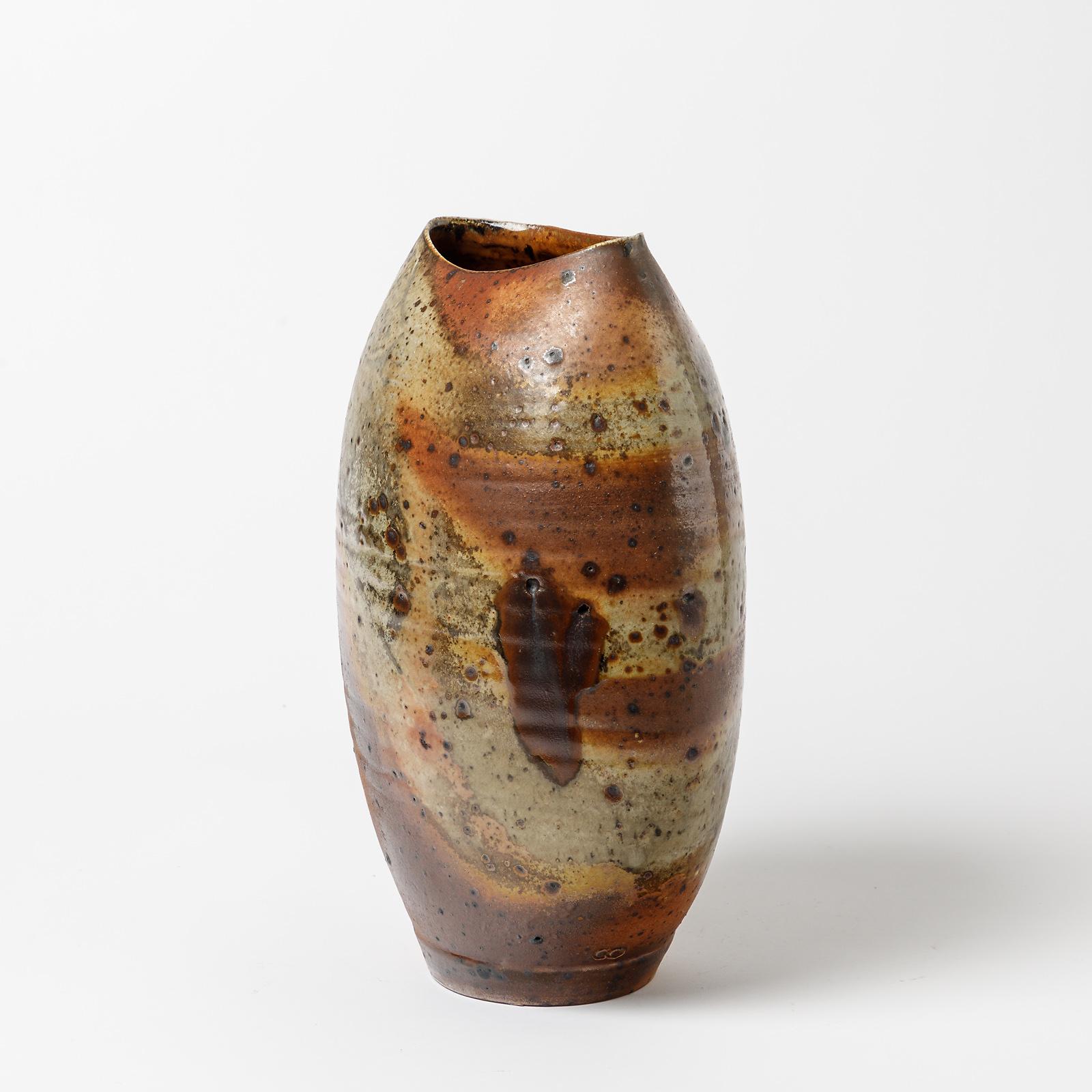 Keramikvase von Bruno H' Rdy für La Borne, ca. 1970-1980 (Beaux Arts) im Angebot