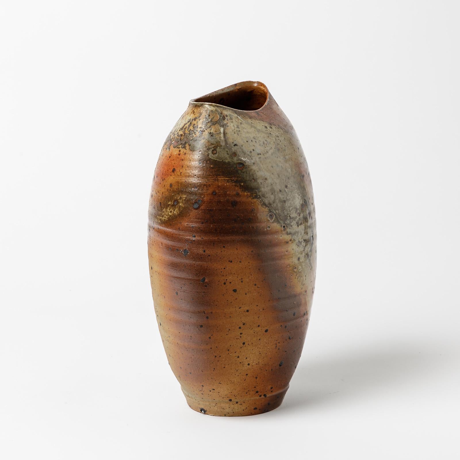 20th Century Ceramic Vase by Bruno H' Rdy to La Borne, circa 1970-1980 For Sale
