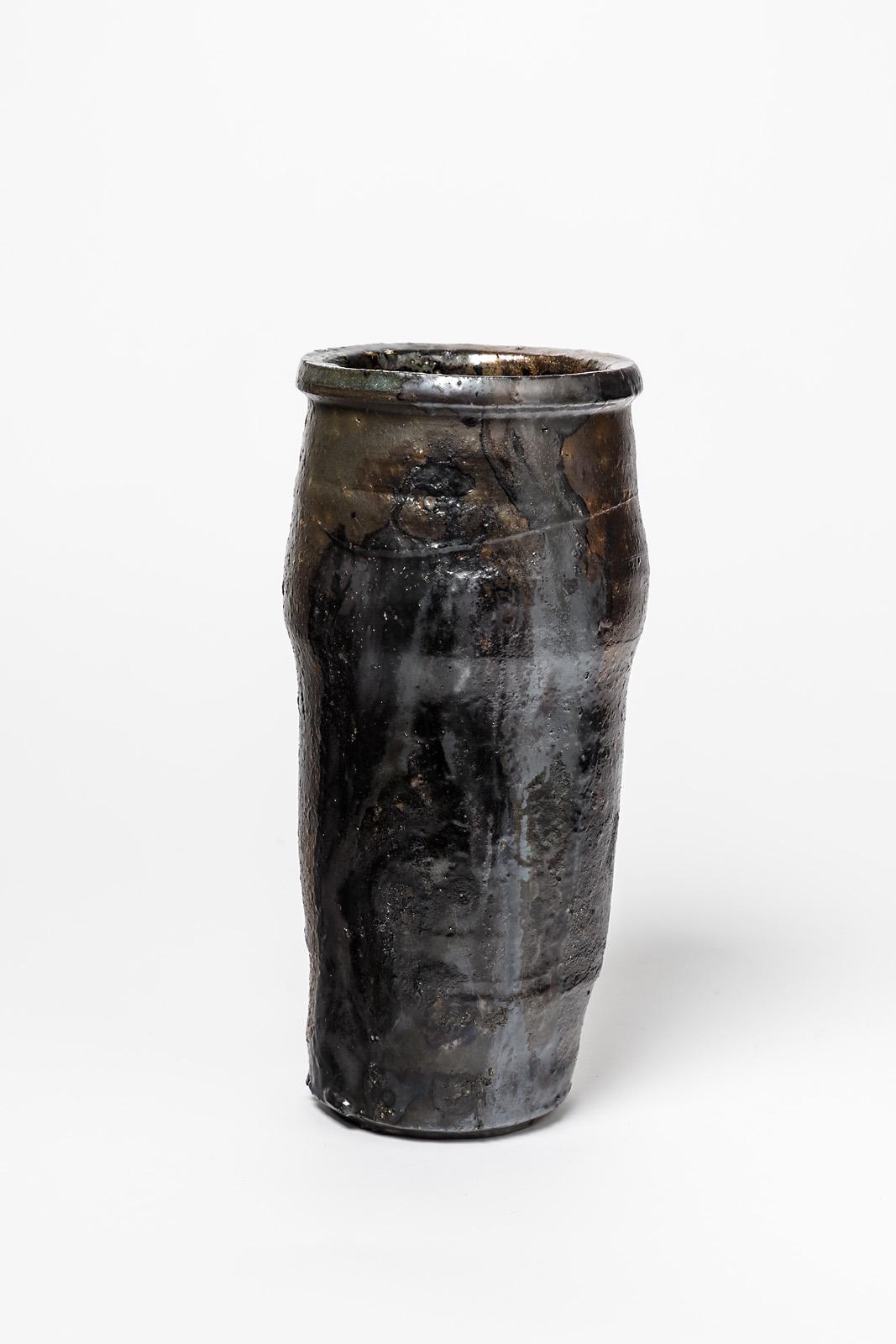 French Ceramic Vase by Camille Virot, circa 1990-2000 For Sale