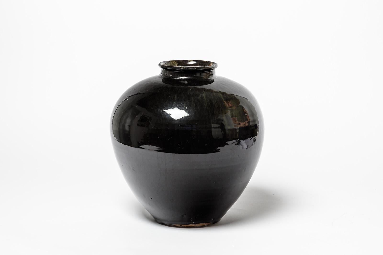 Beaux Arts Ceramic Vase by Claude Champy, circa 1980-1990 For Sale