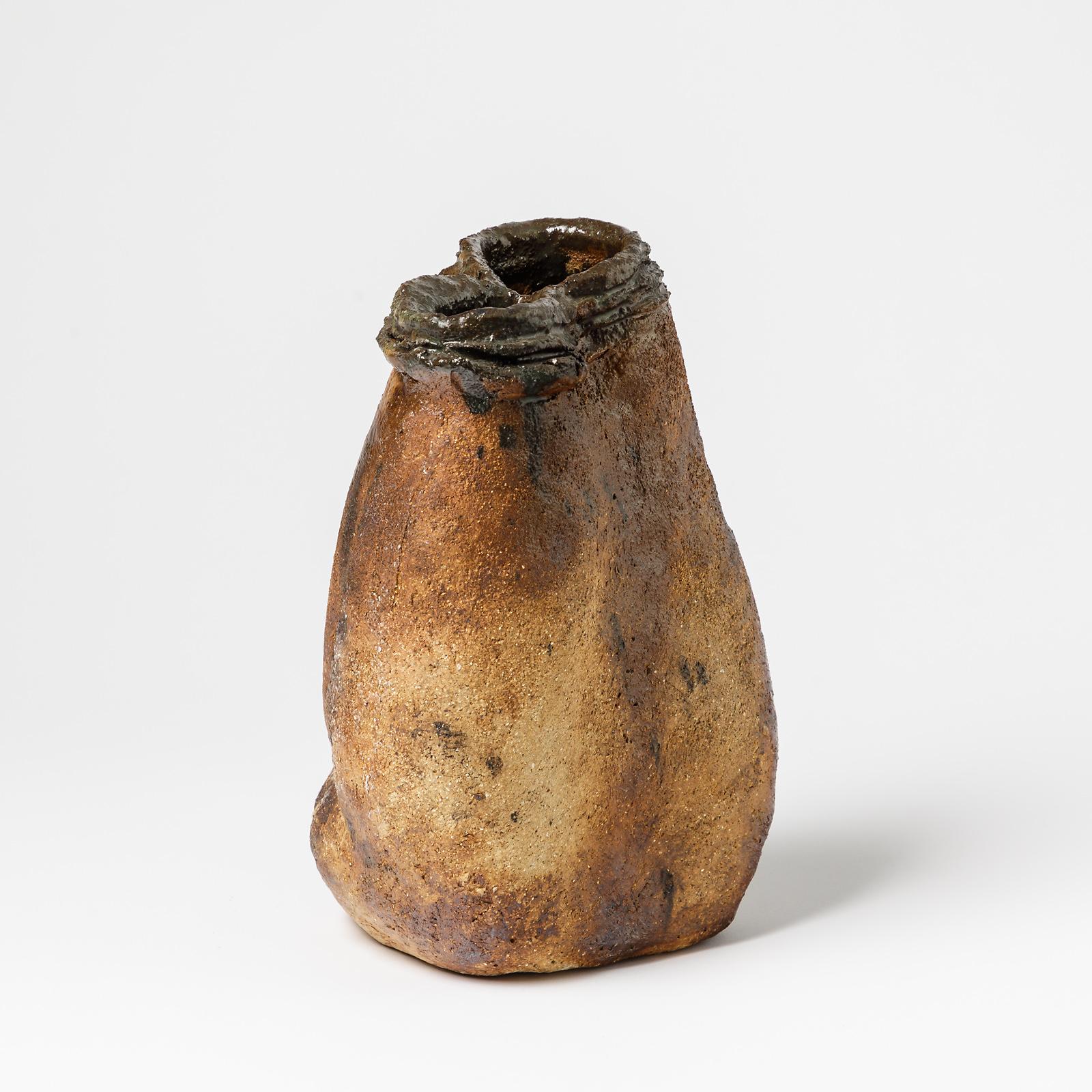 Beaux Arts Ceramic Vase by Gerard Brossard to La Borne, circa 1980-1990 For Sale