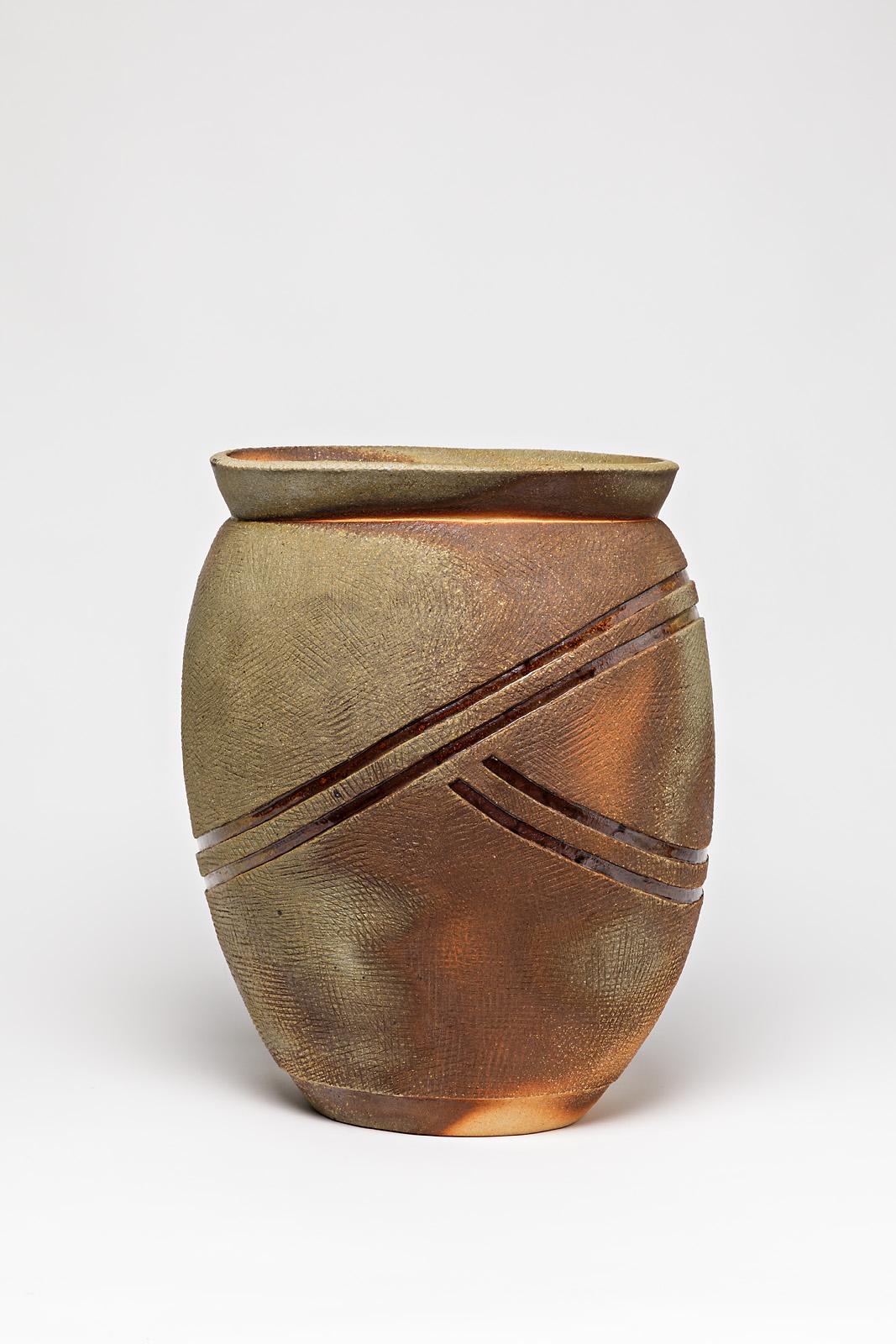 Ceramic Vase by Guieba, Signed, 1980-1990 In Excellent Condition For Sale In Saint-Ouen, FR