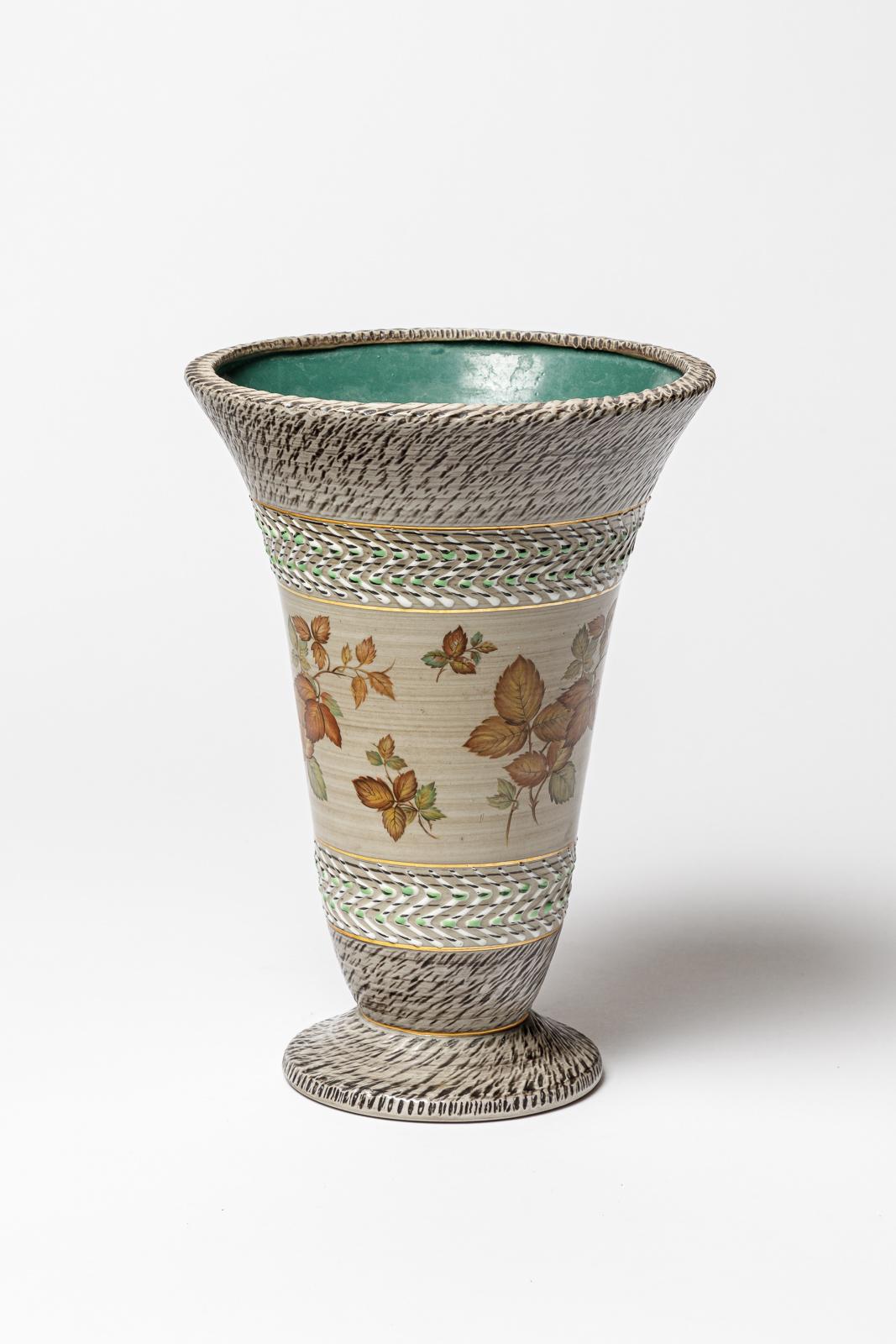 Vaso in ceramica di Jacques Breugnot , circa 1960-1970 In condizioni ottime in vendita a Saint-Ouen, FR