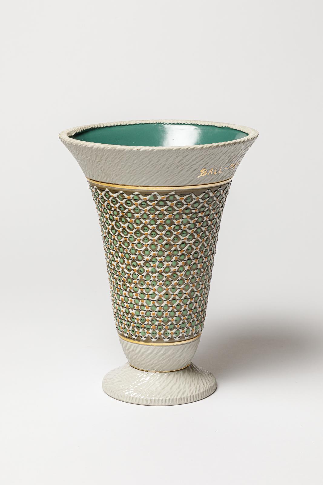Francese Vaso in ceramica di Jacques Breugnot , circa 1970 in vendita