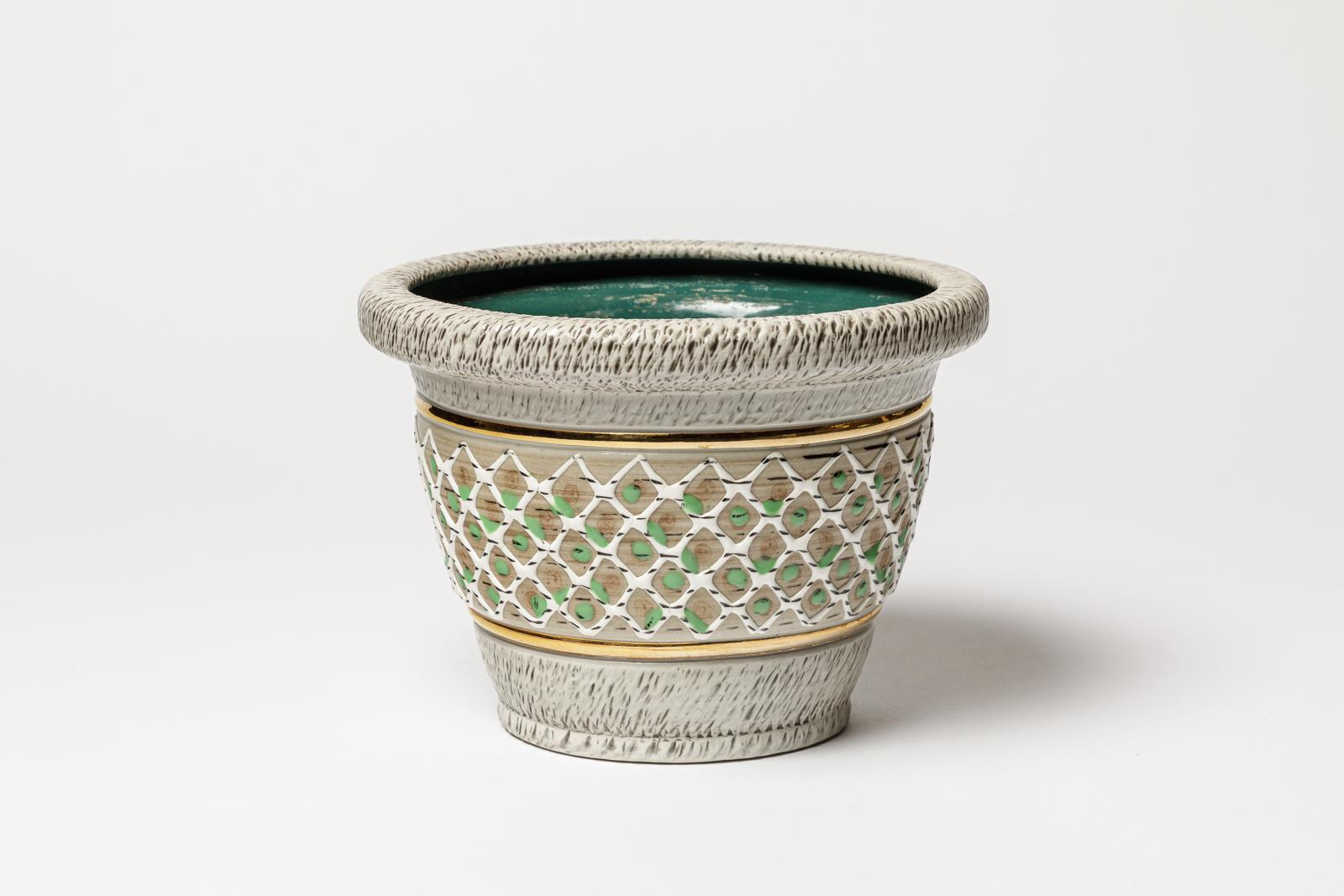 Francese Vaso in ceramica di Jacques Breugnot , circa 1970 in vendita