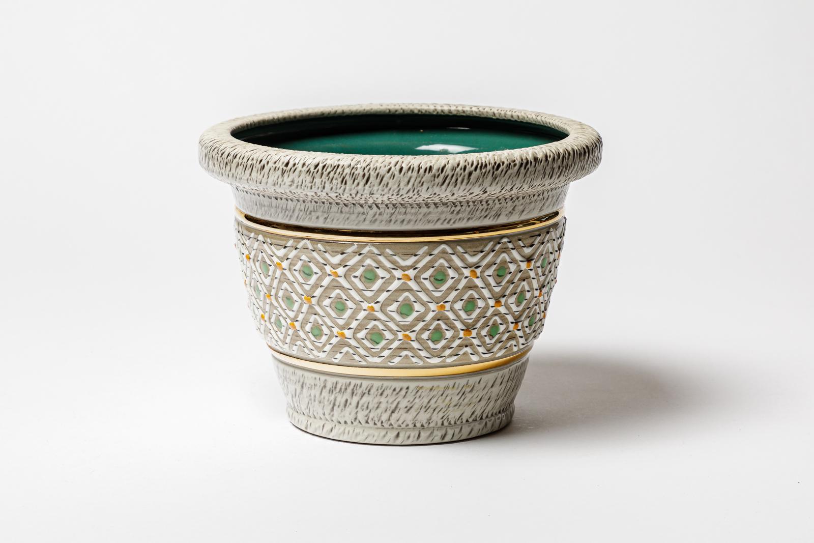 Francese Vaso in ceramica di Jacques Breugnot , circa 1970 in vendita