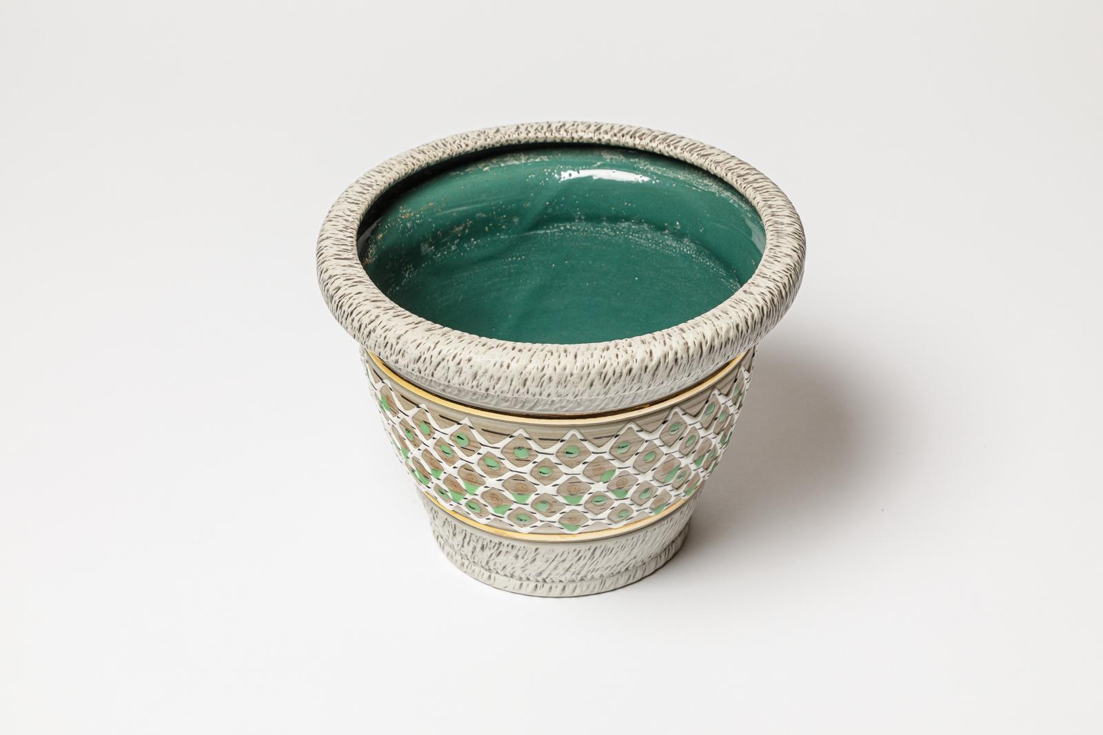 Vaso in ceramica di Jacques Breugnot , circa 1970 In condizioni ottime in vendita a Saint-Ouen, FR