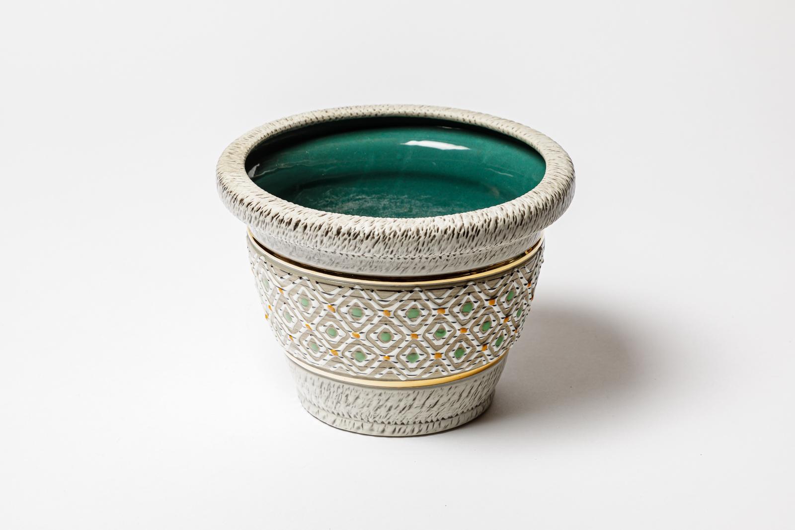 Vaso in ceramica di Jacques Breugnot , circa 1970 In condizioni ottime in vendita a Saint-Ouen, FR