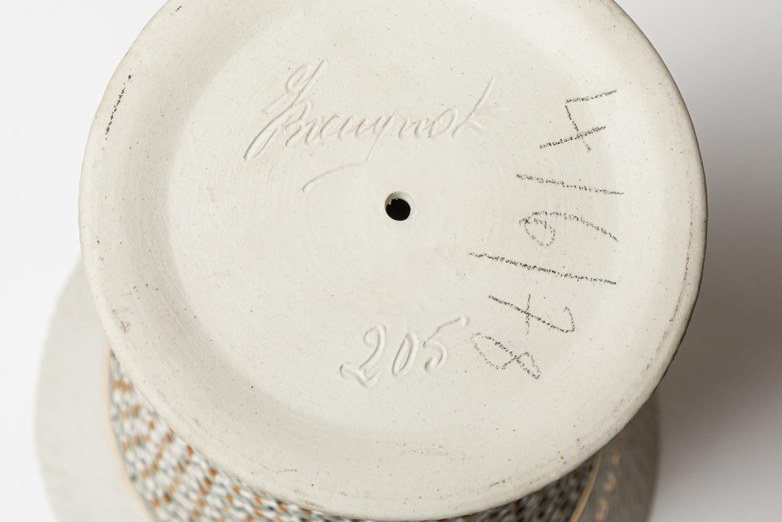 Ceramica Vaso in ceramica di Jacques Breugnot , circa 1970 in vendita