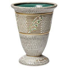 A ceramic vase by Jacques Breugnot , circa 1970