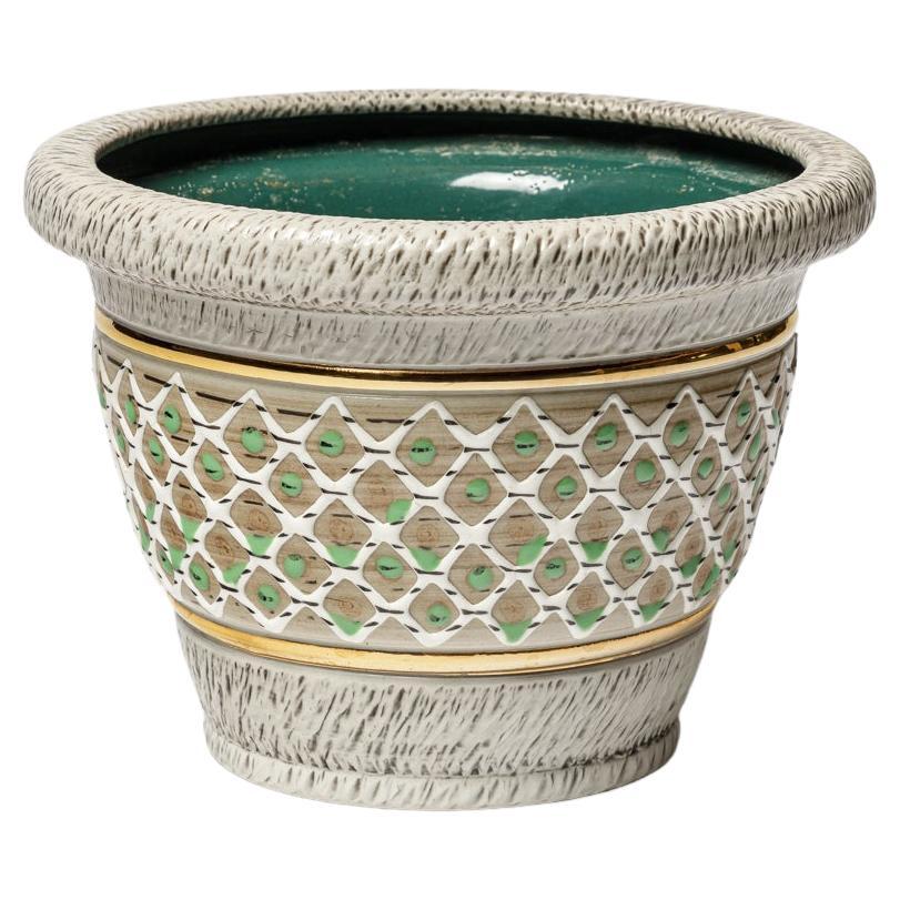 Vaso in ceramica di Jacques Breugnot , circa 1970