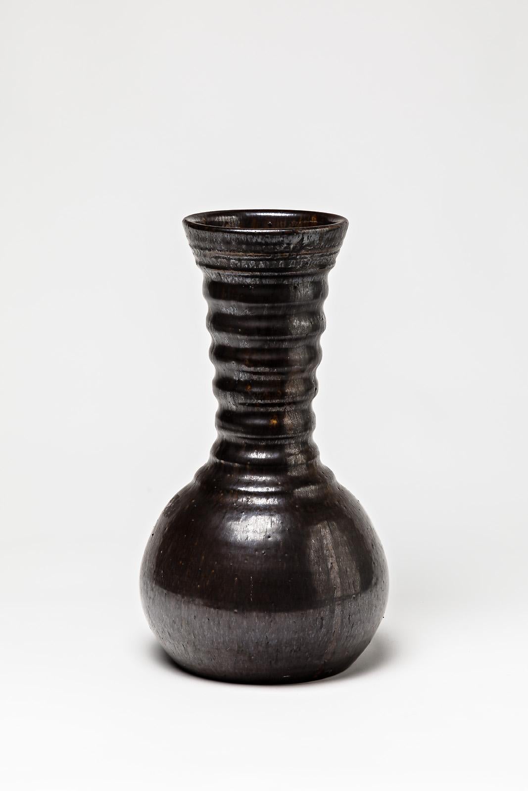 Beaux-Arts Vase en céramique de Jean Talbot:: à La Borne:: vers 1960-1970 en vente