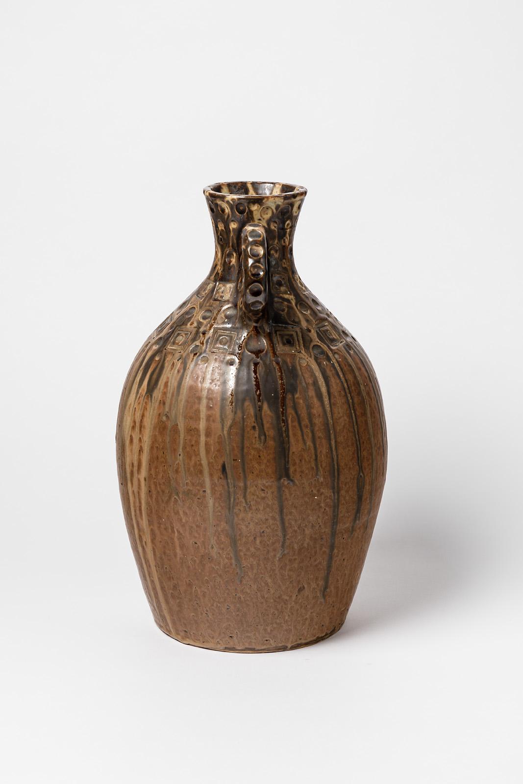 Français Vase en céramique par Joseph Talbot, à La Borne, vers 1940 en vente