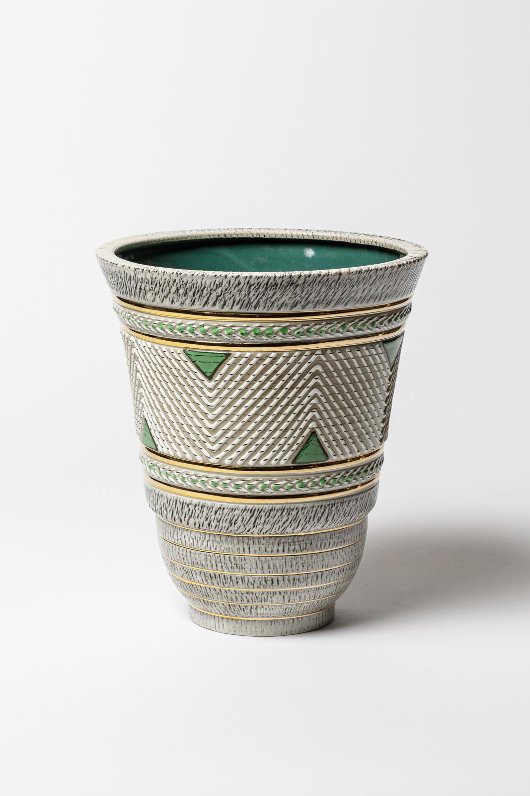 Art déco Vase en céramique de Lucien Brisdoux, vers 1960-1970 en vente