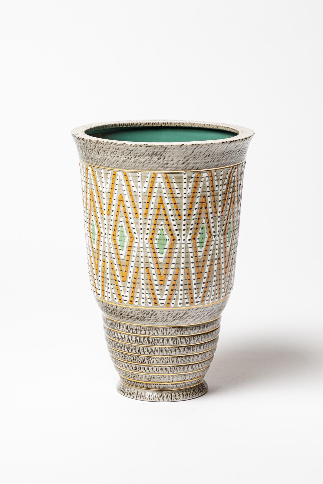 Art déco Vase en céramique de Lucien Brisdoux, vers 1960-1970 en vente