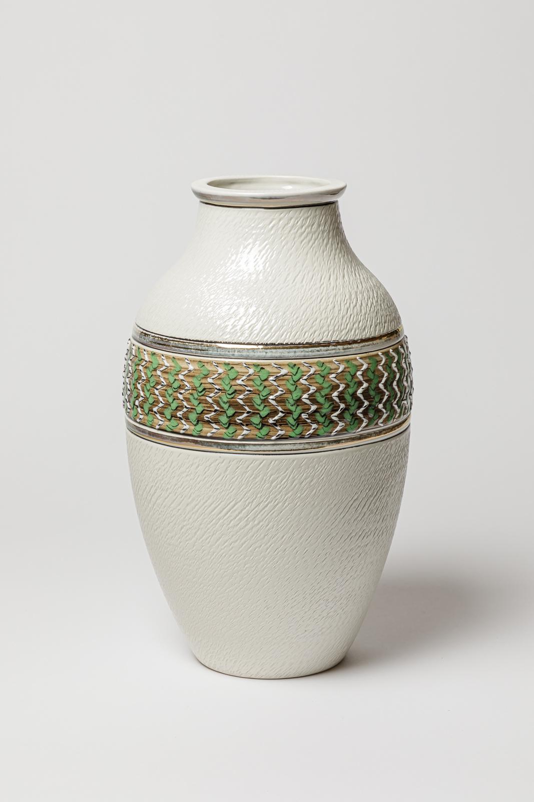Keramikvase von Lucien Brisdoux, ca. 1960-1970 (Französisch) im Angebot