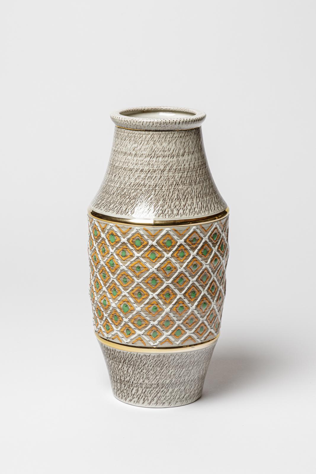Francese Vaso in ceramica di Lucien Brisdoux, circa 1960-1970 in vendita