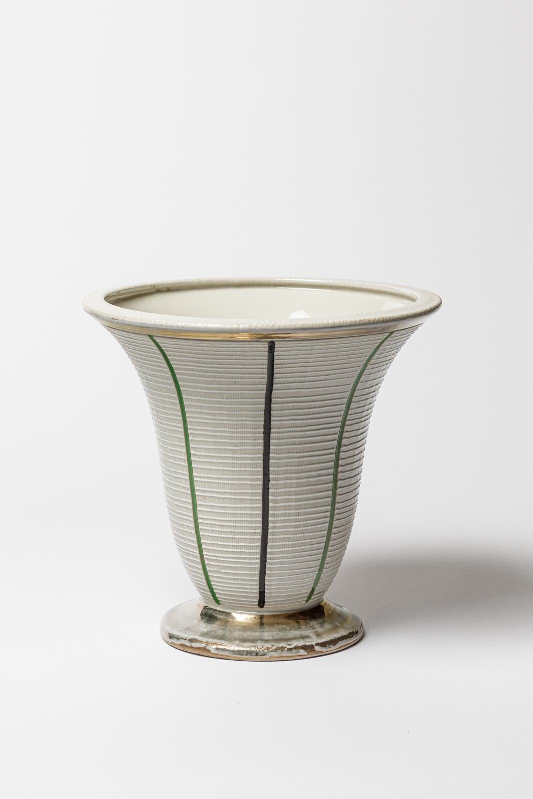 Francese Vaso in ceramica di Lucien Brisdoux, circa 1960-1970 in vendita