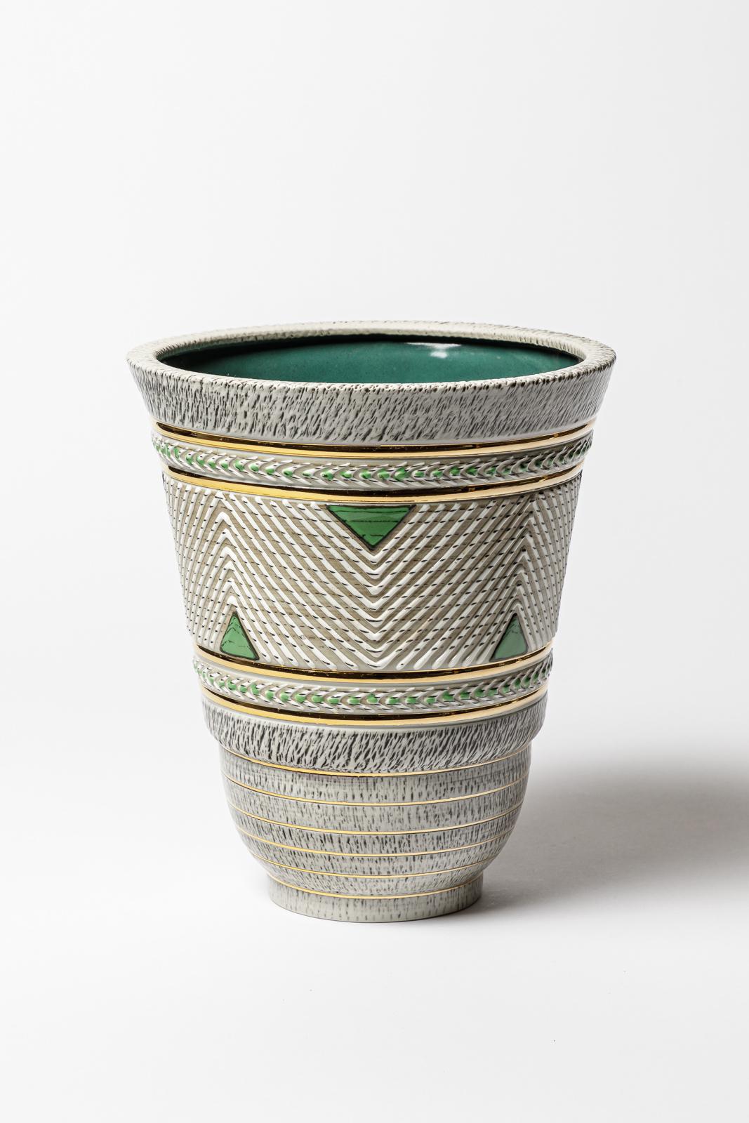 Français Vase en céramique de Lucien Brisdoux, vers 1960-1970 en vente