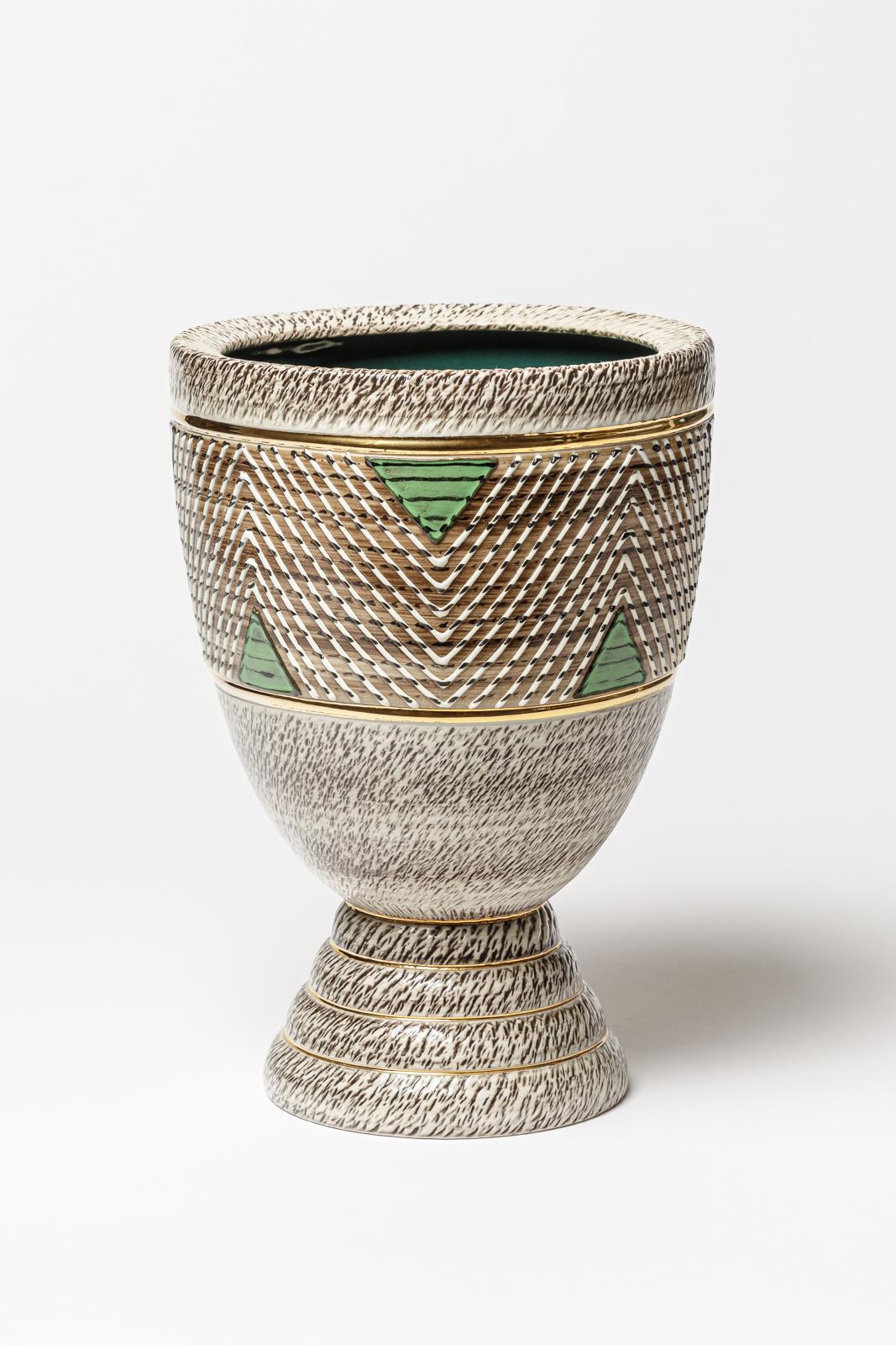 Francese Vaso in ceramica di Lucien Brisdoux, circa 1960-1970 in vendita