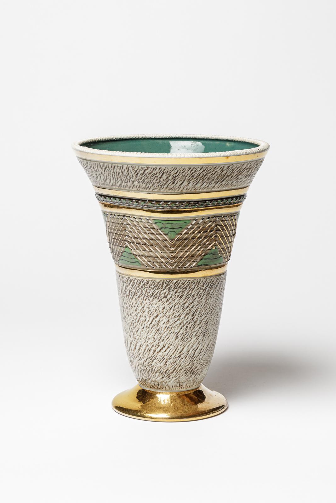 Francese Vaso in ceramica di Lucien Brisdoux, circa 1960-1970 in vendita