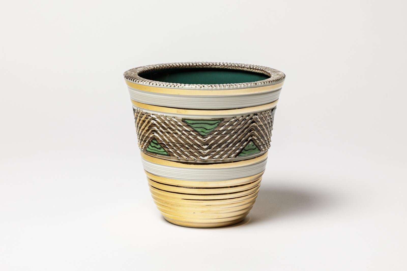 Francese Vaso in ceramica di Lucien Brisdoux, circa 1960-1970 in vendita