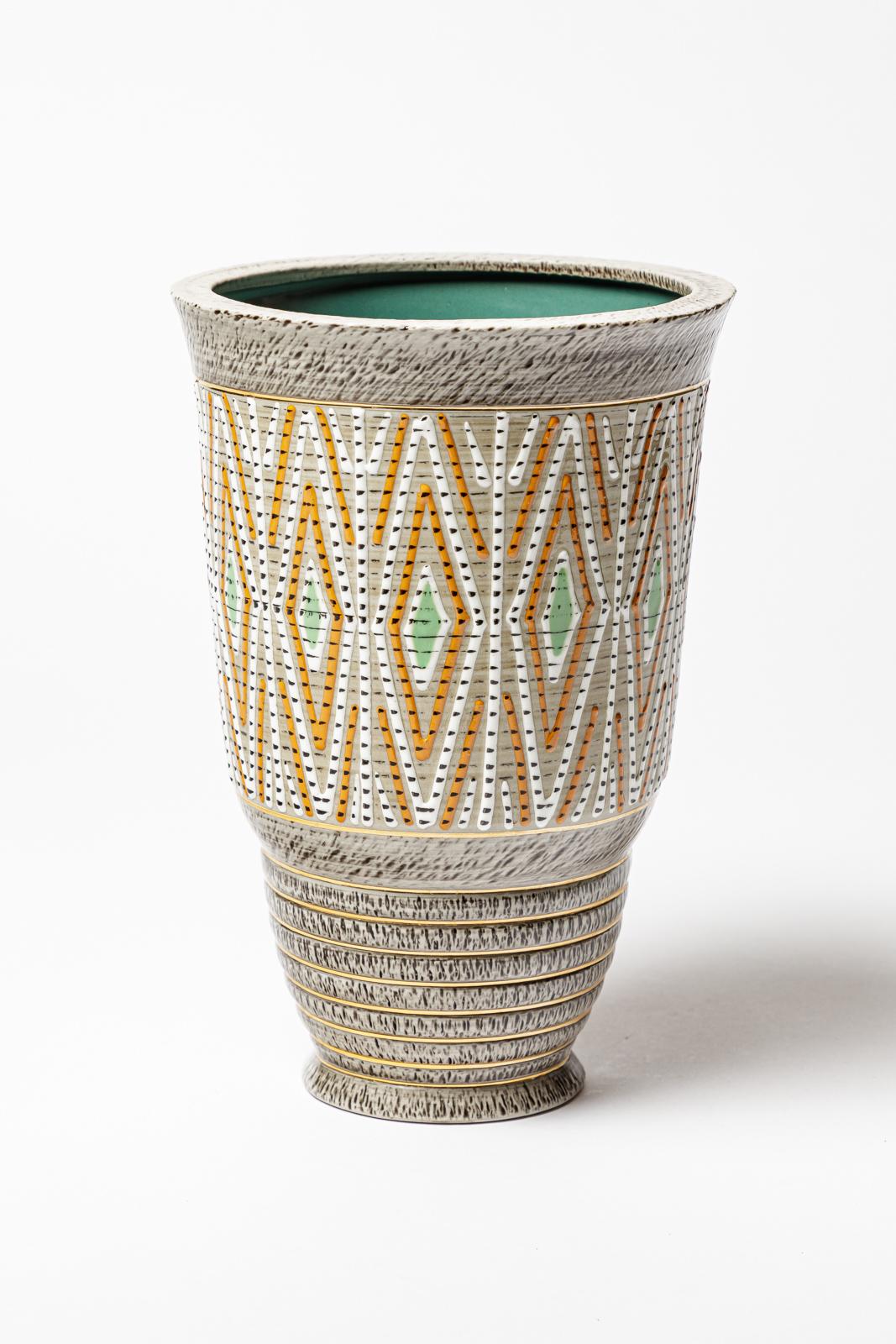 Français Vase en céramique de Lucien Brisdoux, vers 1960-1970 en vente